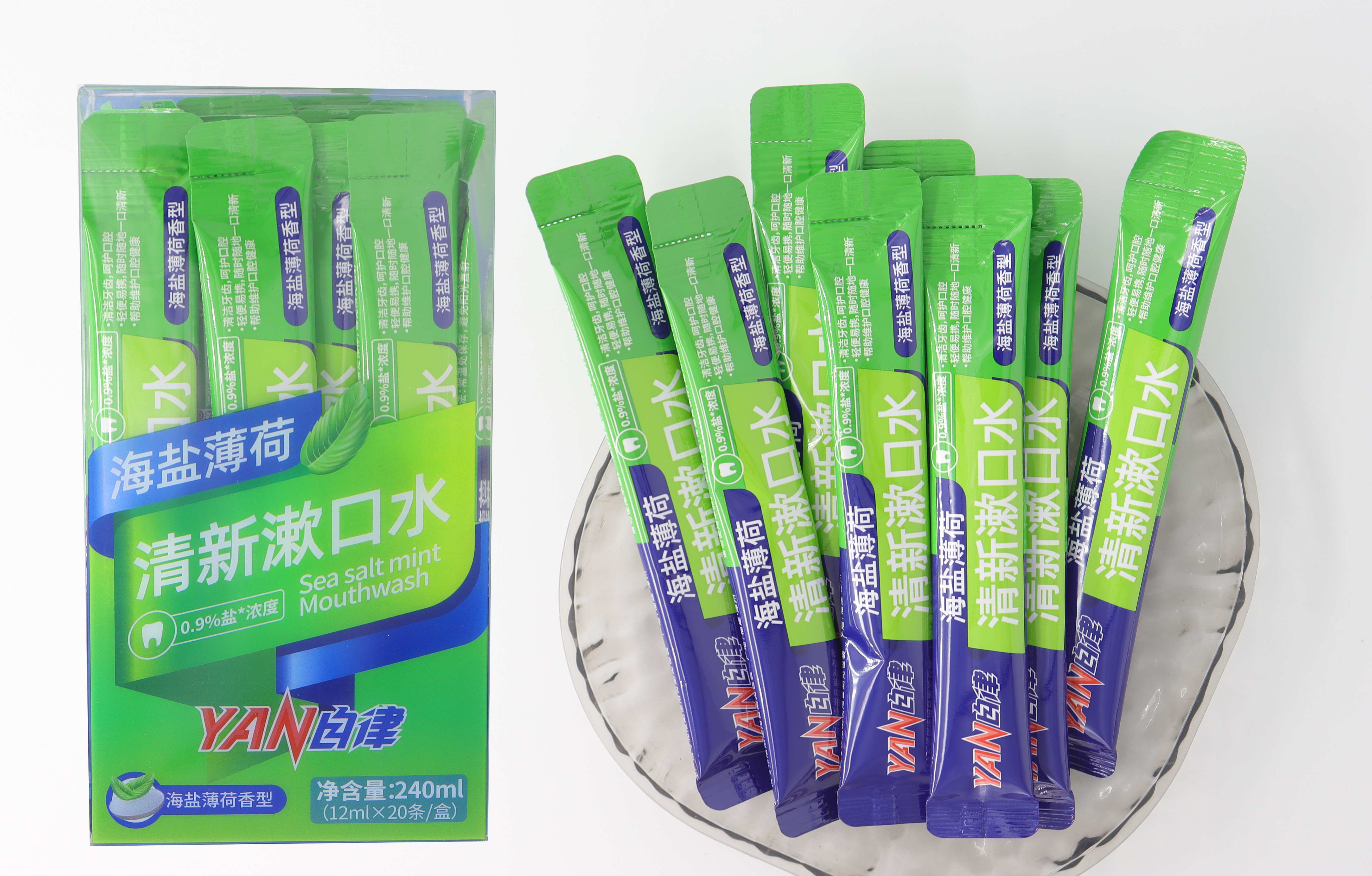 YAN自律12ml_20袋裝漱口水海鹽薄荷香型