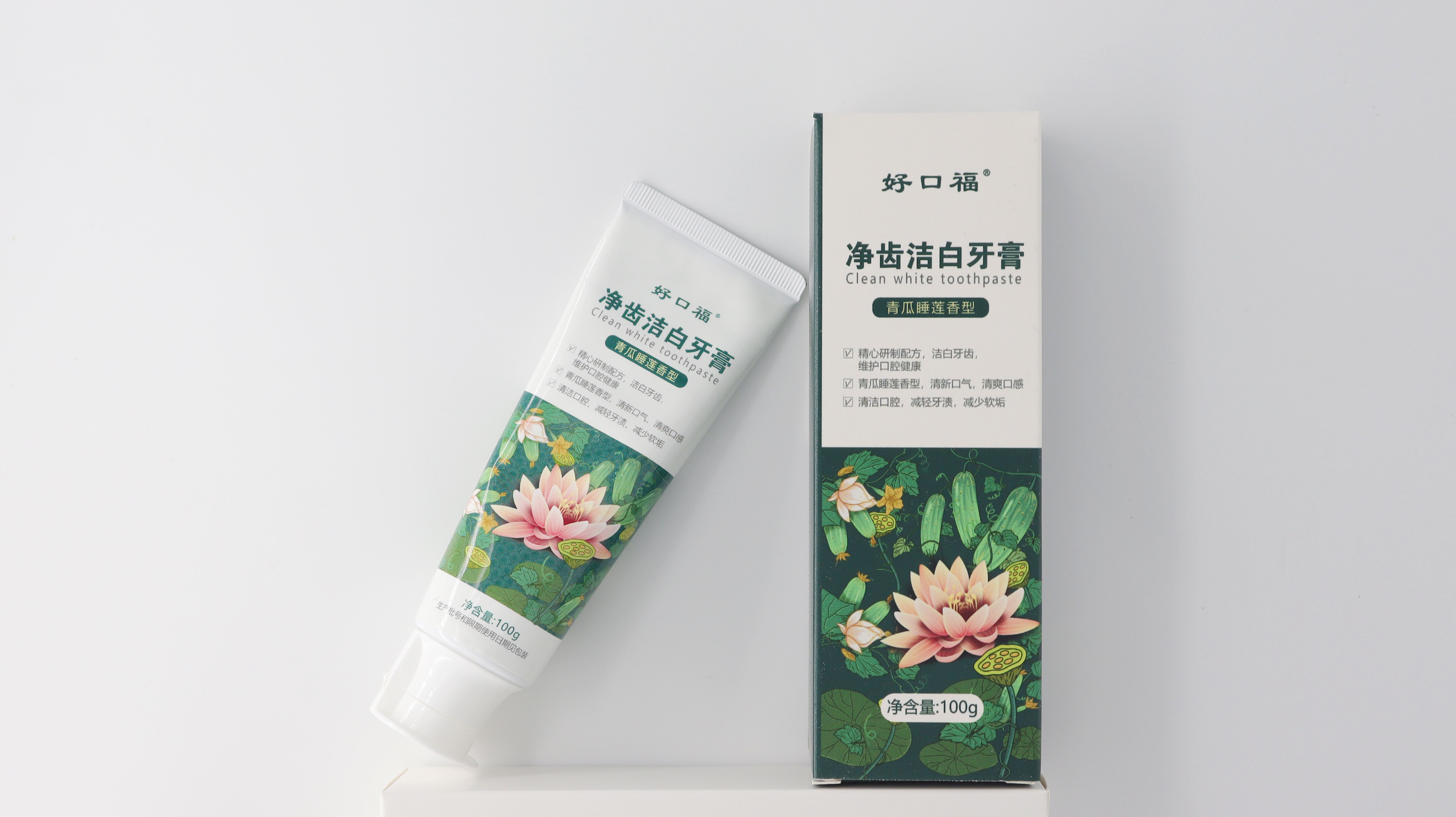 好口福凈齒潔白牙膏（青瓜睡蓮香型）